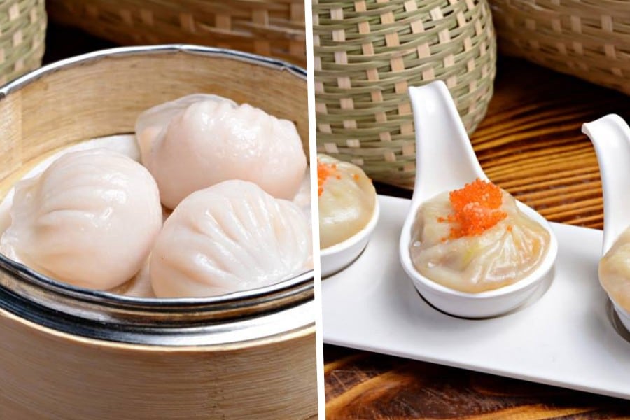 the king shrimp dumpling and crab roe xiaolongbao at ding dim 1968