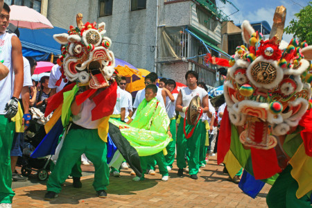 lion dances for cheung chau bun festival